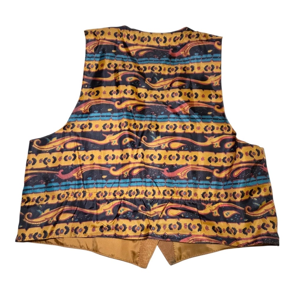Arizona Jean Co. Brown Faux Suede Western Vest Women's XL Button Front Vintage - Picture 2 of 8
